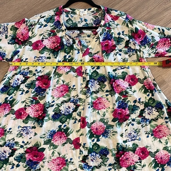 Umgee Women's Dress Small White Bohemian Oversized Floral Cottagecore Prairie - Picture 11 of 14